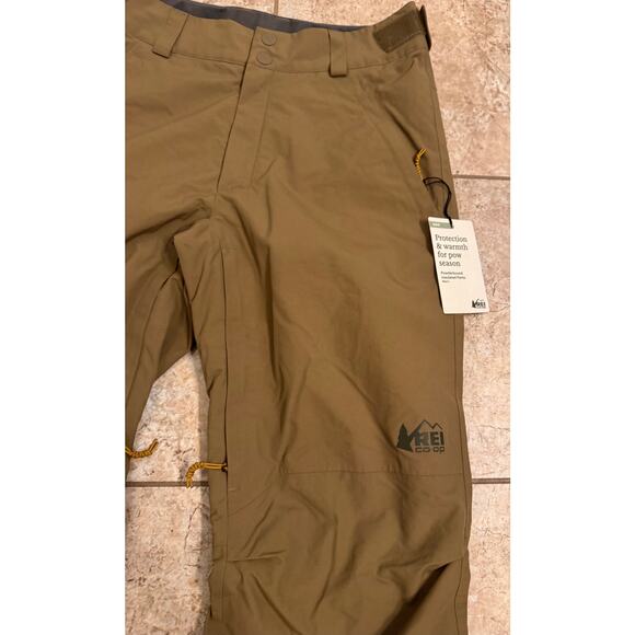 NWT REI Men's Powderbound Pant Terra Firma Brown Insulated Snow Pant Size S - Picture 2 of 7